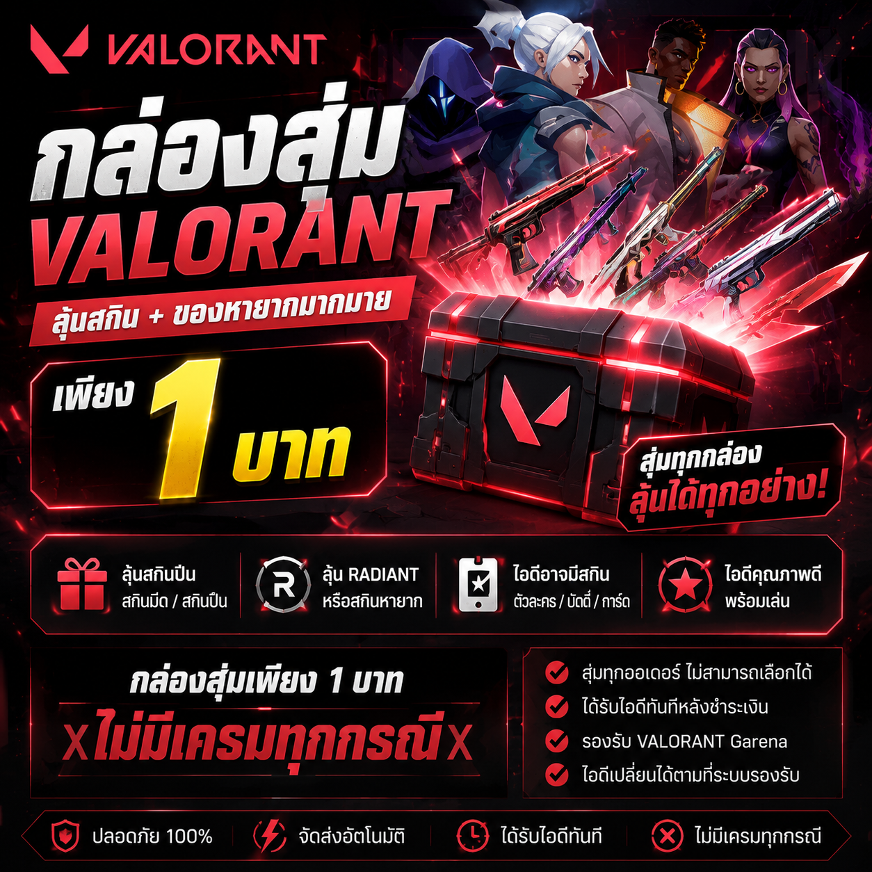 กล่องสุ่ม 1 บาท (ไม่มีเคลม!)
